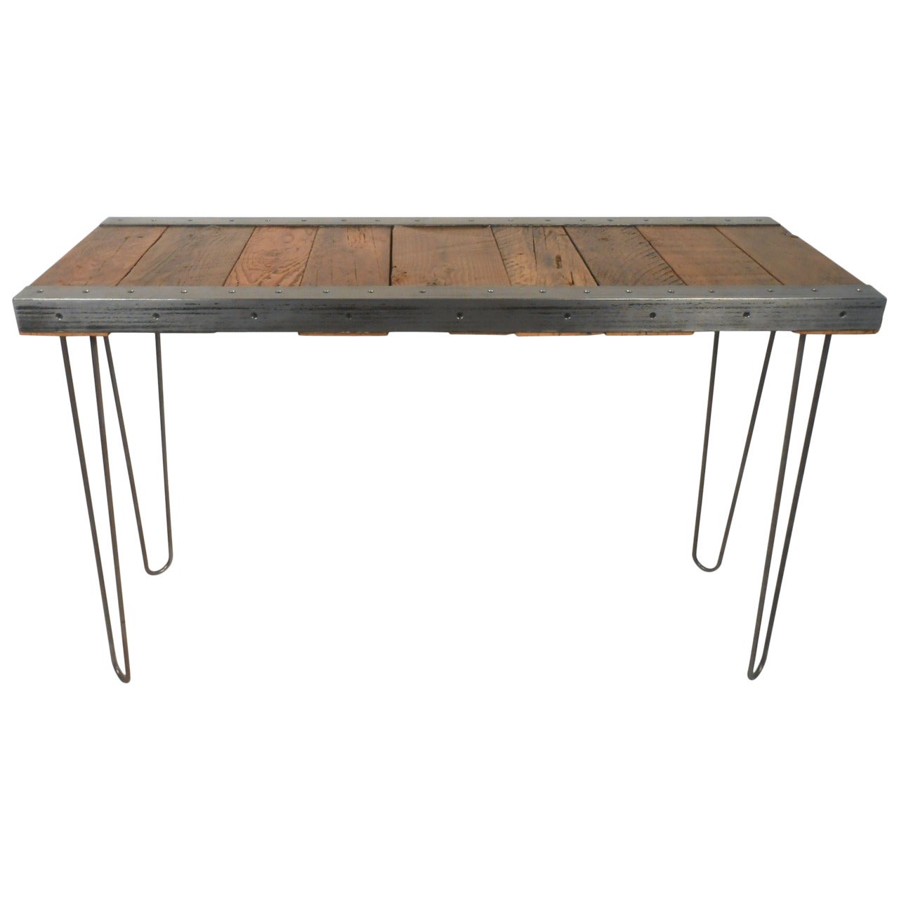 Industrial Console Table with Hairpin Legs