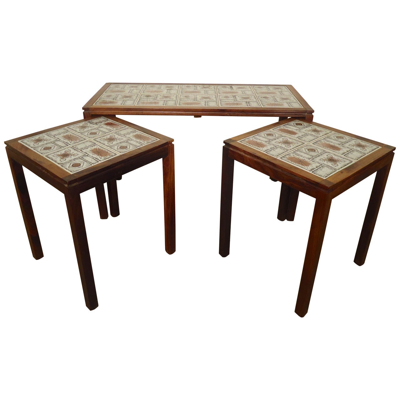 Midcentury Tile-Top Table Set
