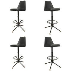 Set of Four Vintage Modern Barstools