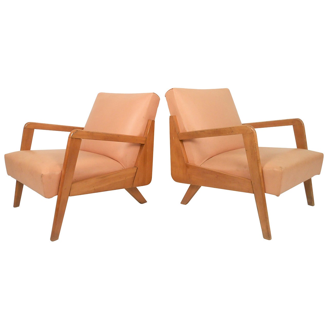 Atomic Modern Lounge Chairs, a Pair