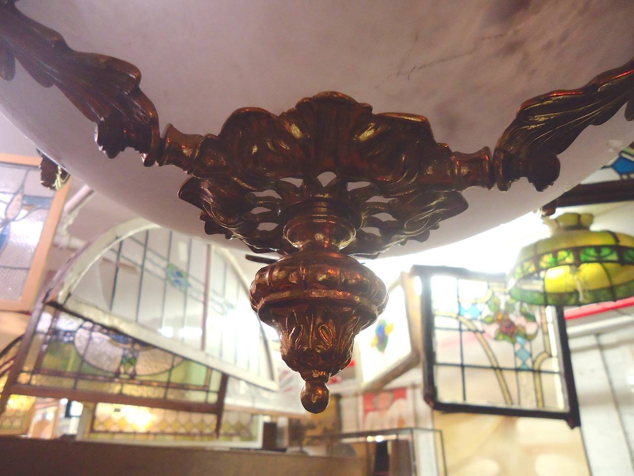 Decorative Bronze Chandelier with Swans 4