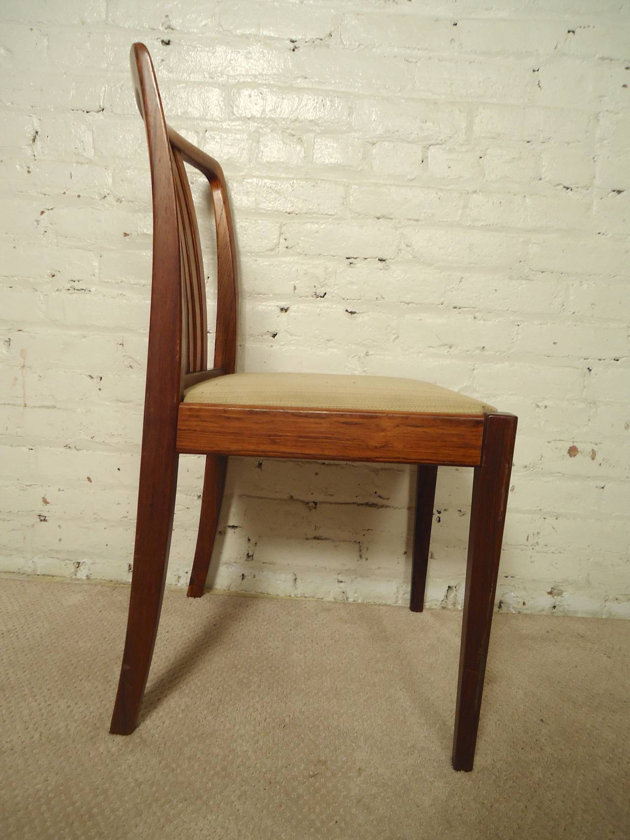 Mid-Century Modern Rich Rosewood Dining Chairs, Set of Four