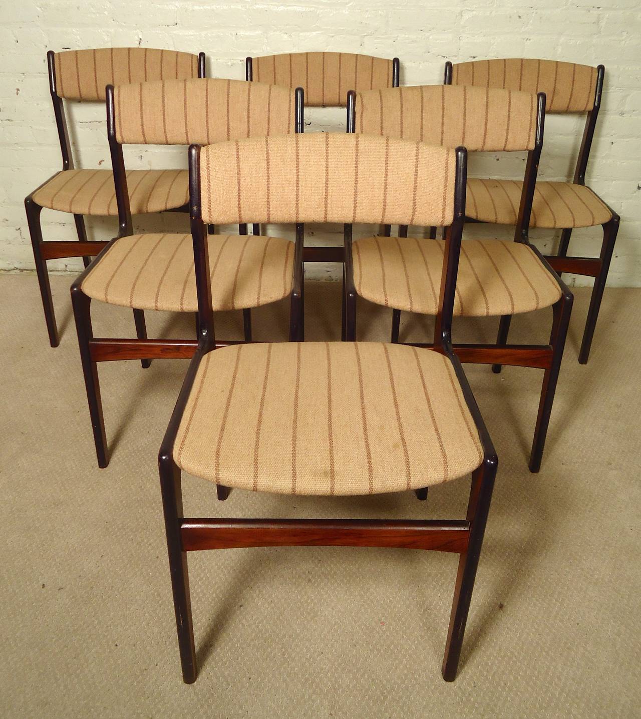 Mid-20th Century Six Erik Buch Style Rosewood Chairs