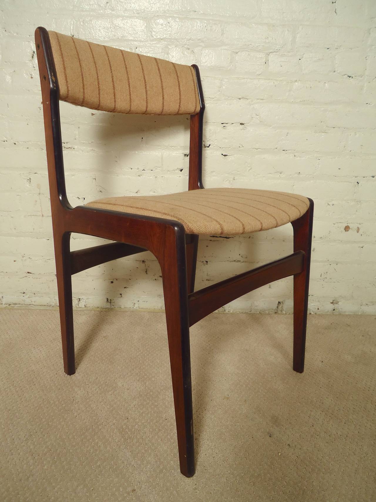 Mid-Century Modern Six Erik Buch Style Rosewood Chairs