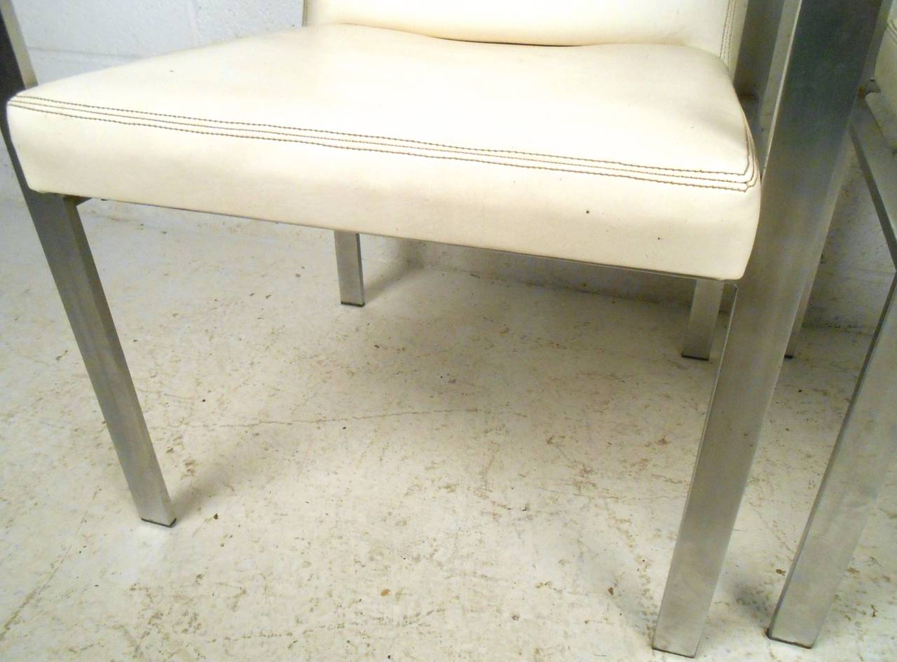 Midcentury Aluminum Frame Dining Chairs For Sale 2