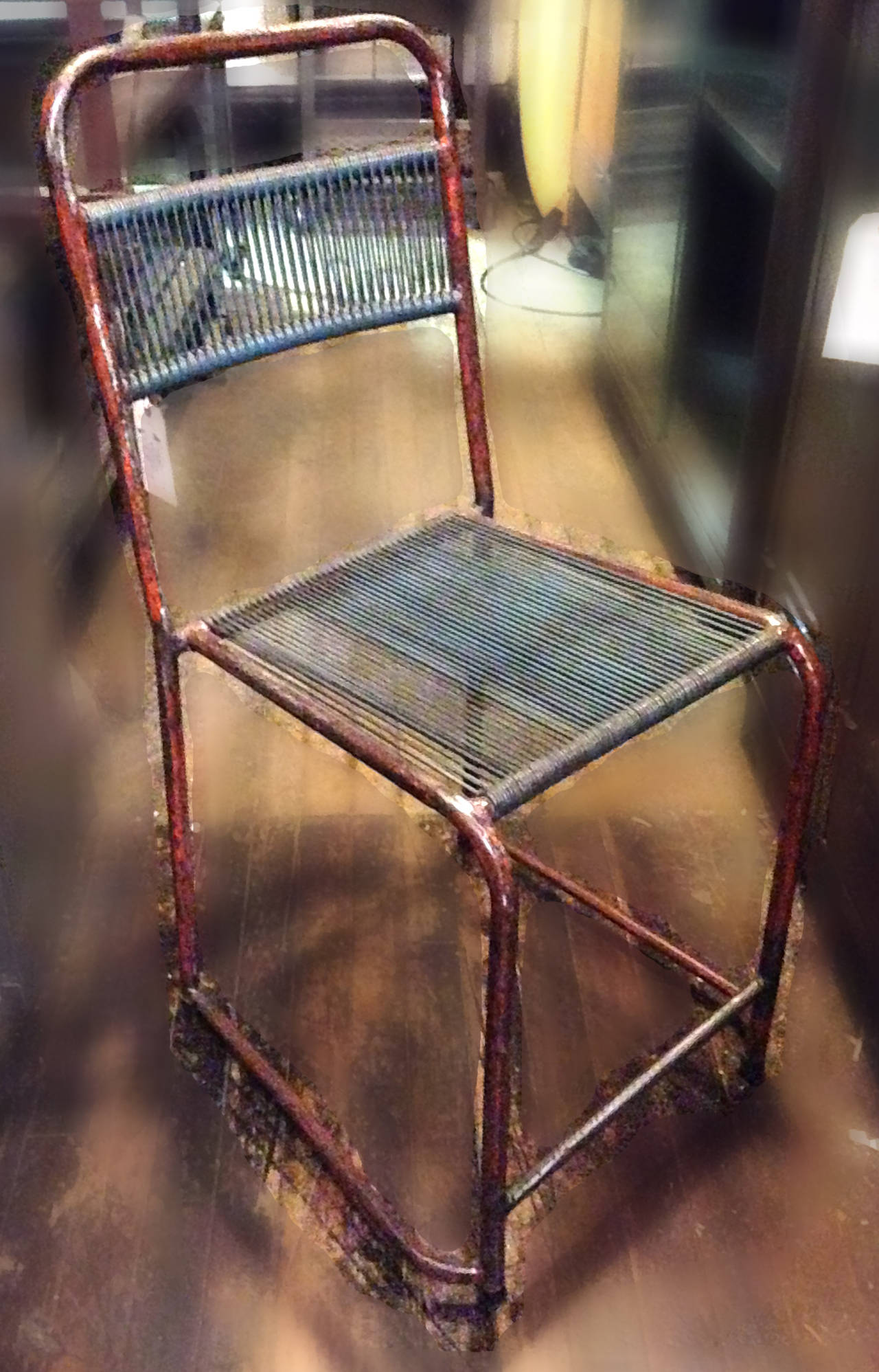 Distressed Industrial Stackable Chairs 1