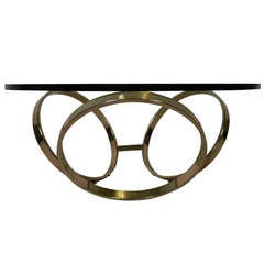 Rare Hollywood Regency Style Round Coffee Table