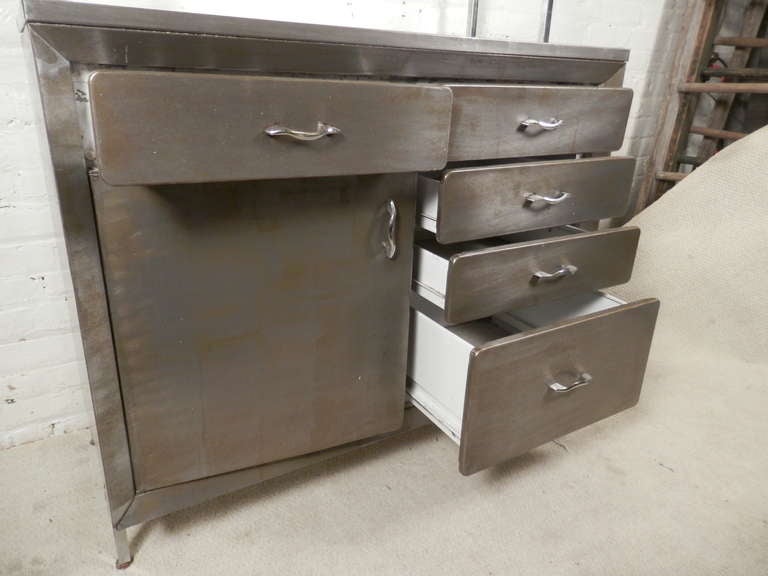 American Rare Industrial Metal Hutch w/ Removable Top