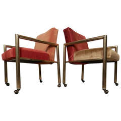 Brass Mid-Century Modern Armchairs by Mastercraft