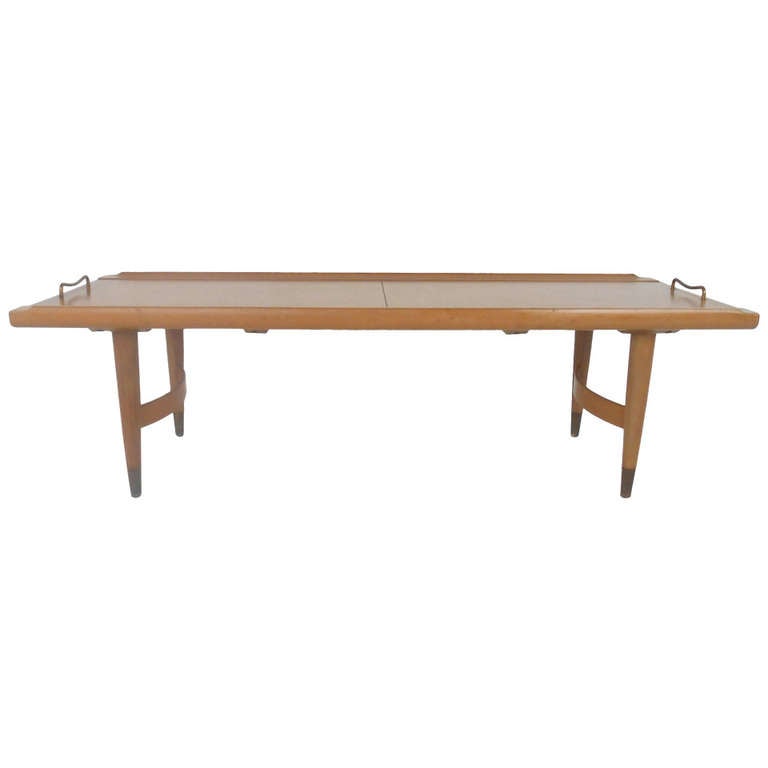 MidCentury Modern Sliding Top Coffee Table For Sale at 1stdibs