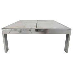 Pace Collection Mid-Century Modern Chrome and Marble Coffee Table