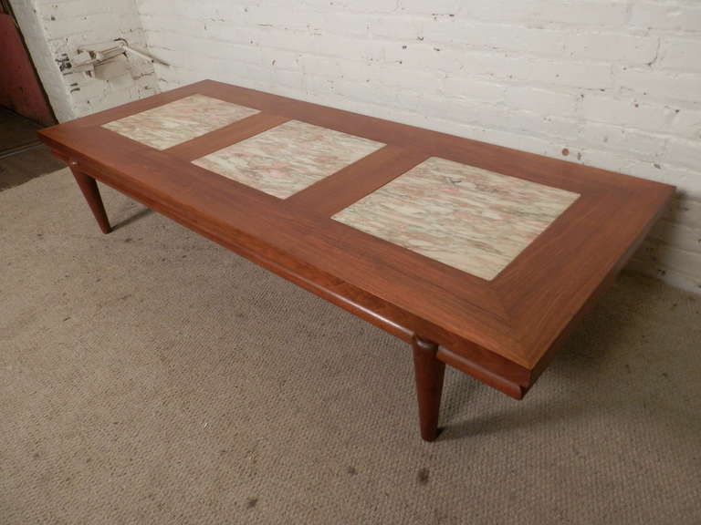 marble mid century coffee table