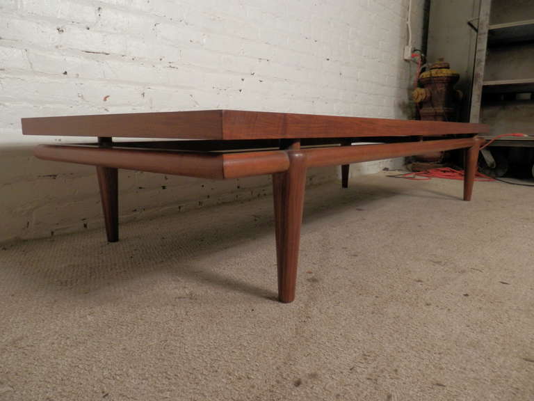 American Rare Mid-Century Modern Coffee Table with Marble Inserts by John Widdicomb