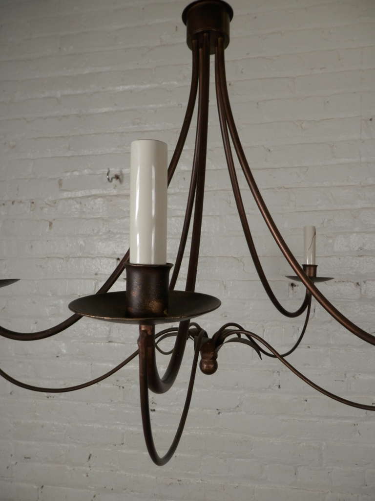 Attractive MidCentury Modern Wrought Iron Chandelier at 1stDibs