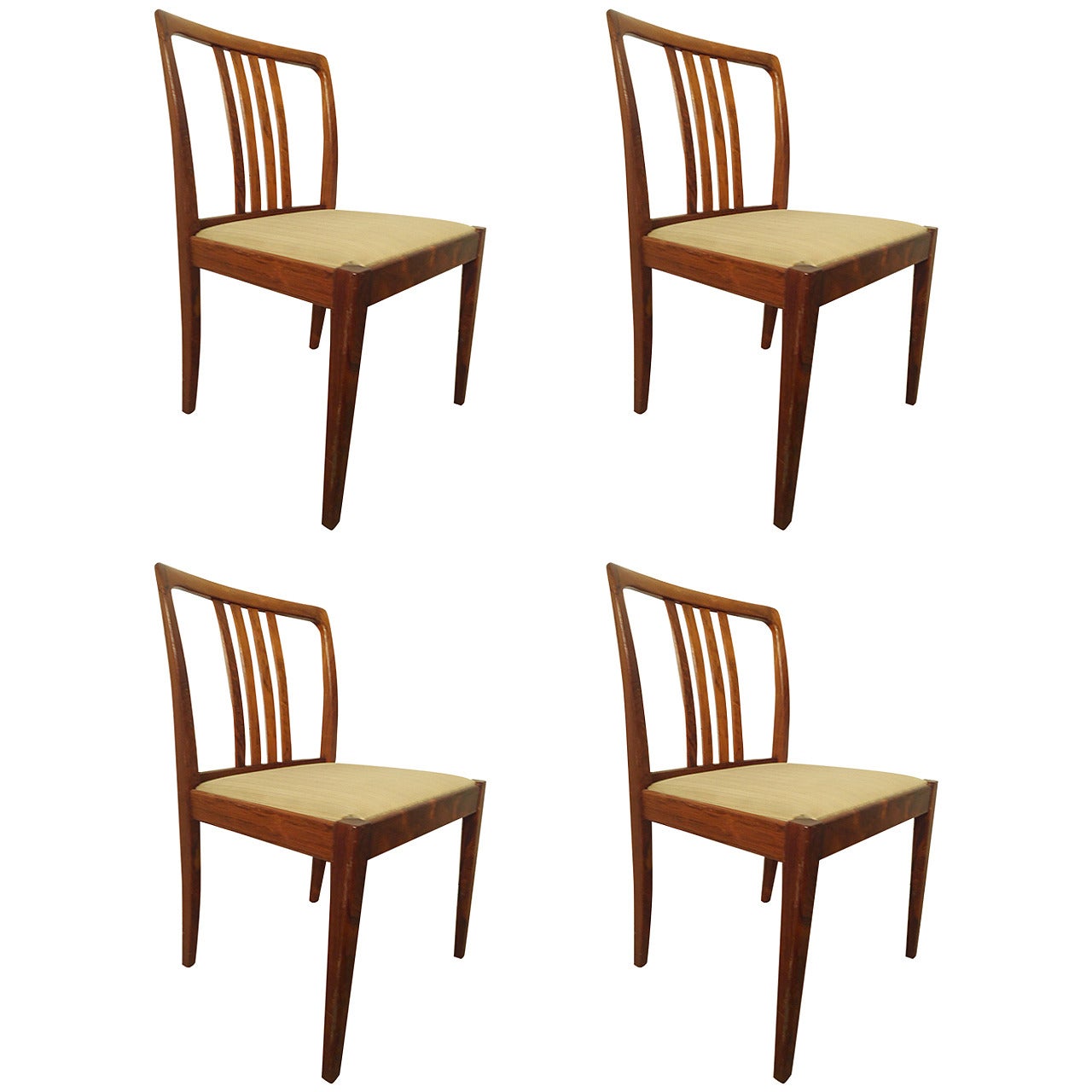 Rich Rosewood Dining Chairs, Set of Four