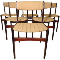 Six Erik Buch Style Rosewood Chairs
