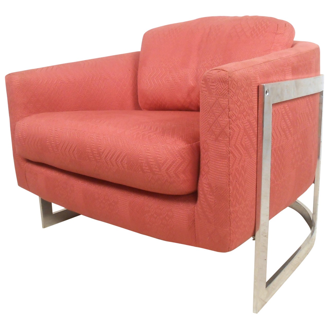 Vintage Modern Barrel Back Lounge Chair 