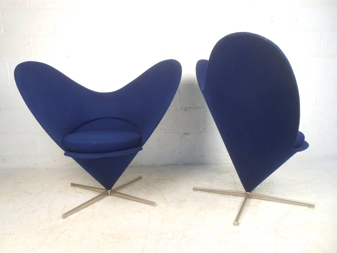 North American Pair of Vintage Swivel Lounge Chairs