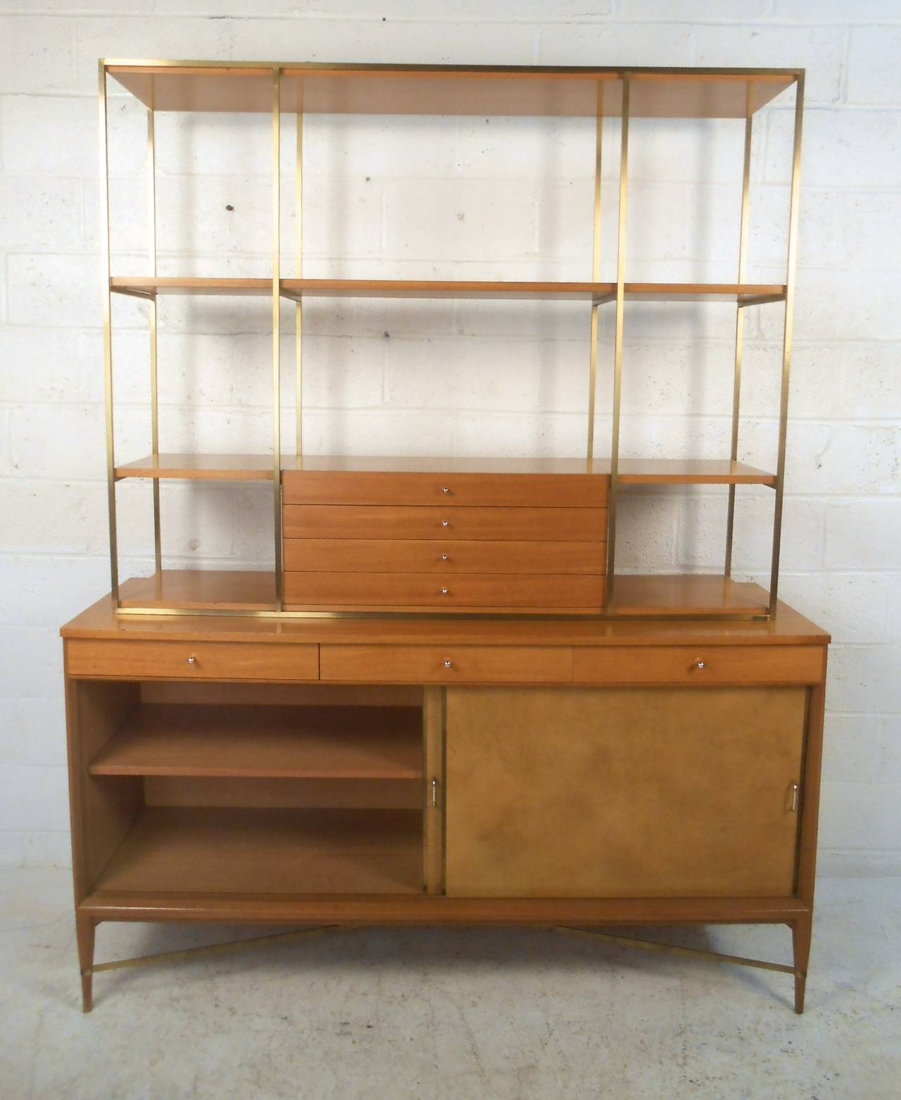 American Paul McCobb Irwin Collection Sideboard With Display Shelves