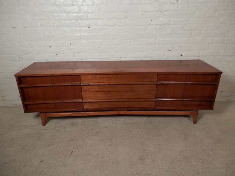 American Mid-Century Modern Credenza w/ Dramatic Curved Front