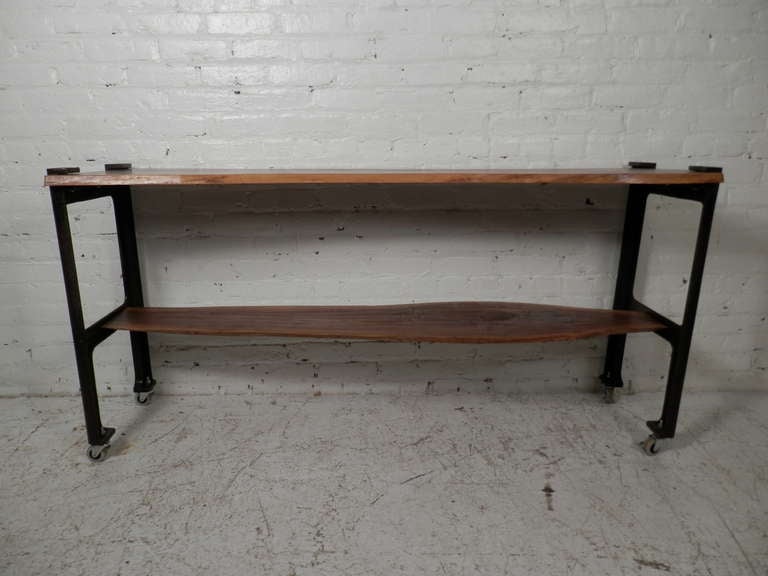 Free Edge Double Shelf Console In Good Condition In Brooklyn, NY