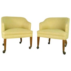 Pair of Vintage Rolling Side Chairs