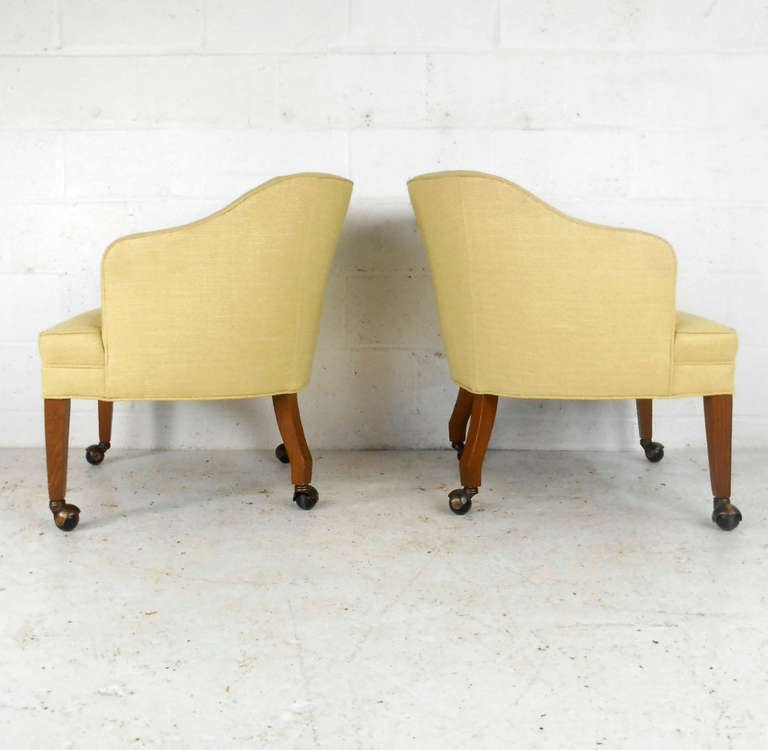 American Pair of Vintage Rolling Side Chairs