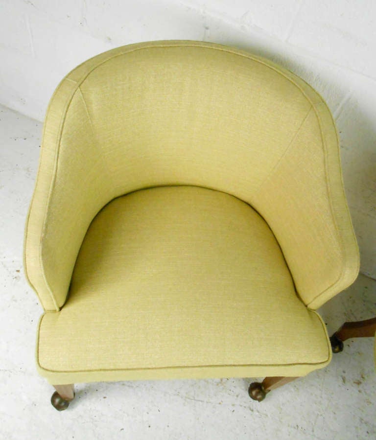 Pair of Vintage Rolling Side Chairs 1
