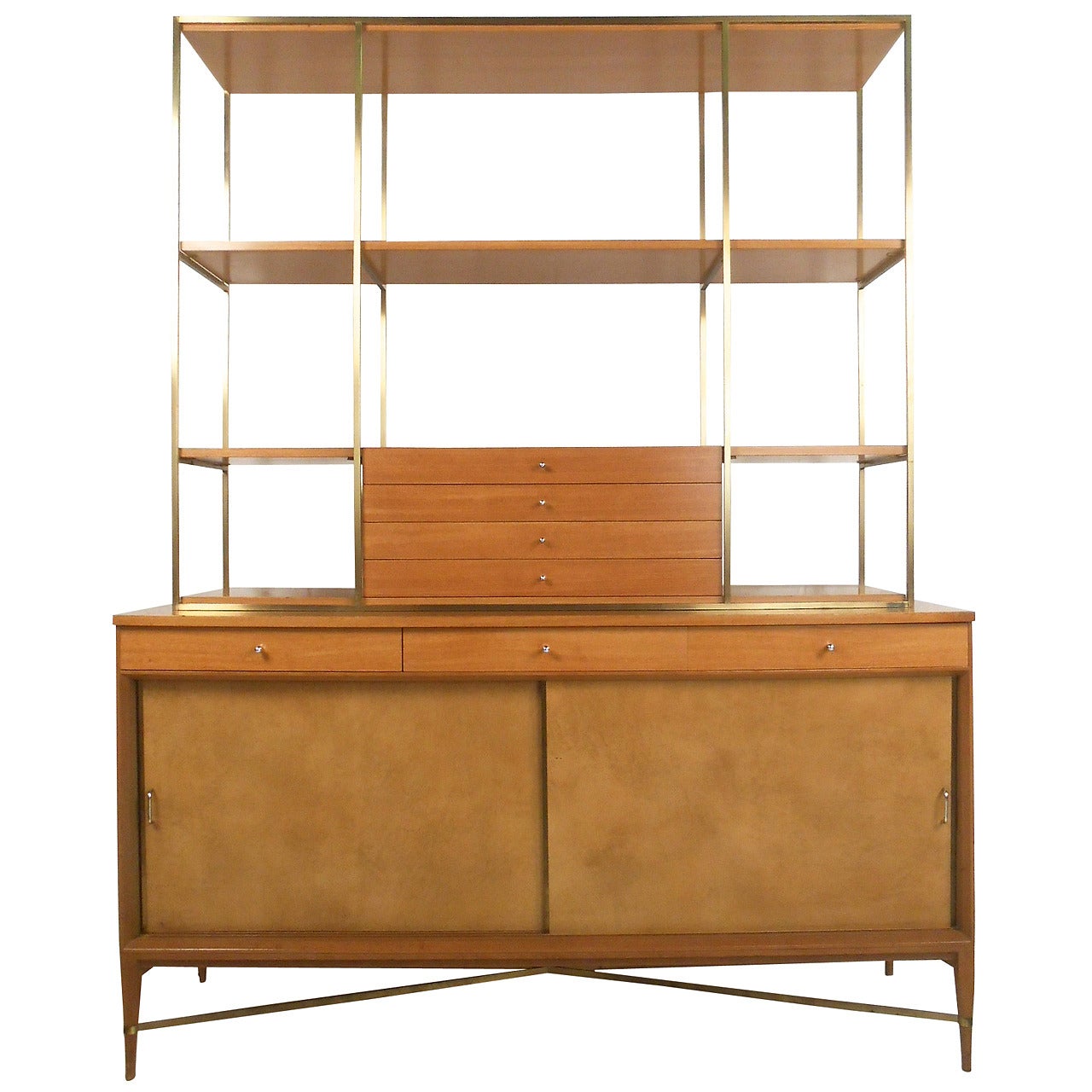 Paul McCobb Irwin Collection Sideboard With Display Shelves