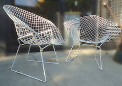 Pair of Bertoia Diamond Chairs