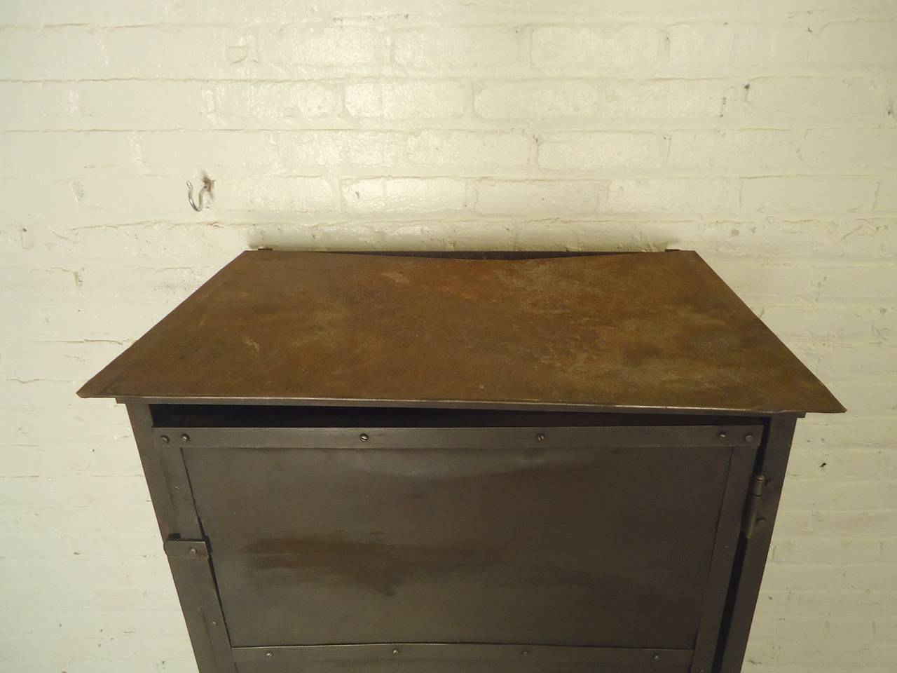 Large Metal Storage Cabinet In Distressed Condition In Brooklyn, NY