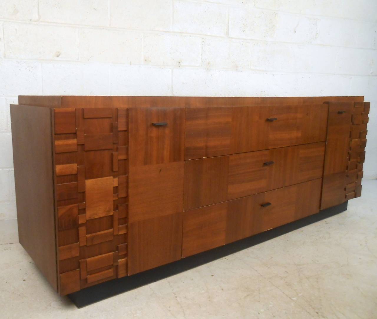 Mid Century Modern Brutalist  Dresser by Lane at 1stdibs