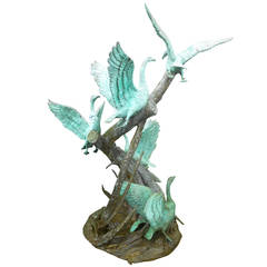 Unique Bronze Garden Fountain Flock of Geese 10