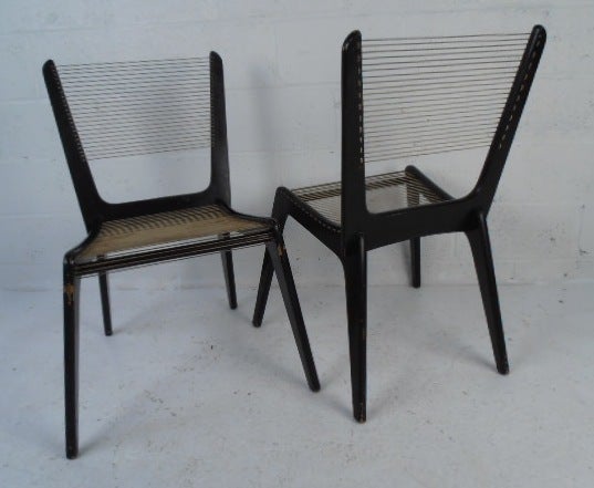 Pair of Jacques Guillon Cord Chairs