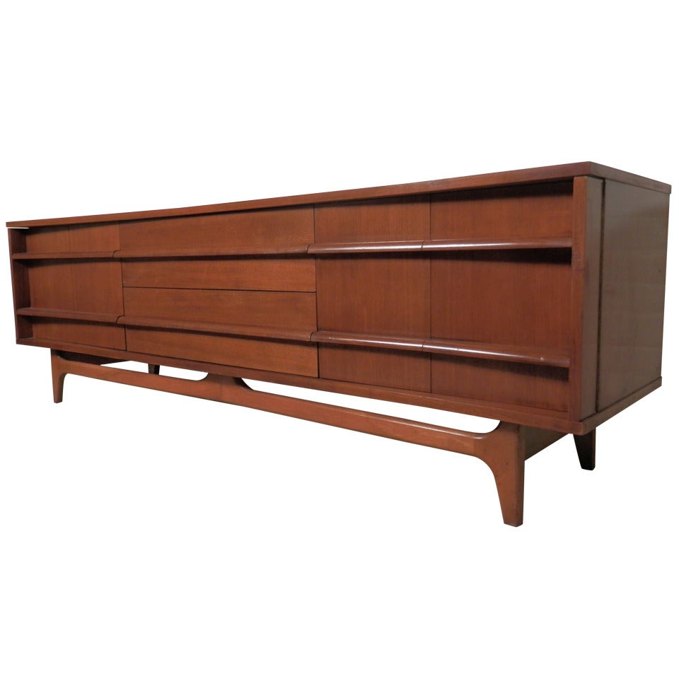 Mid-Century Modern Credenza w/ Dramatic Curved Front