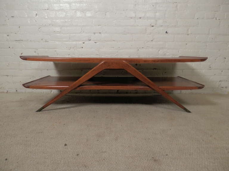 Distinct Double Tier Table w/ Flaired Edges 3