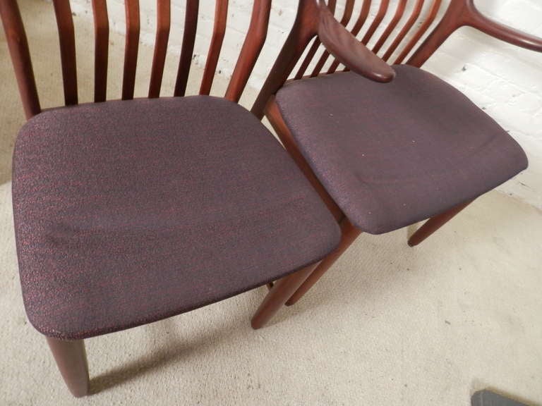 Set of Four Vintage Danish Moreddi Stamped Teak Chairs In Excellent Condition In Brooklyn, NY