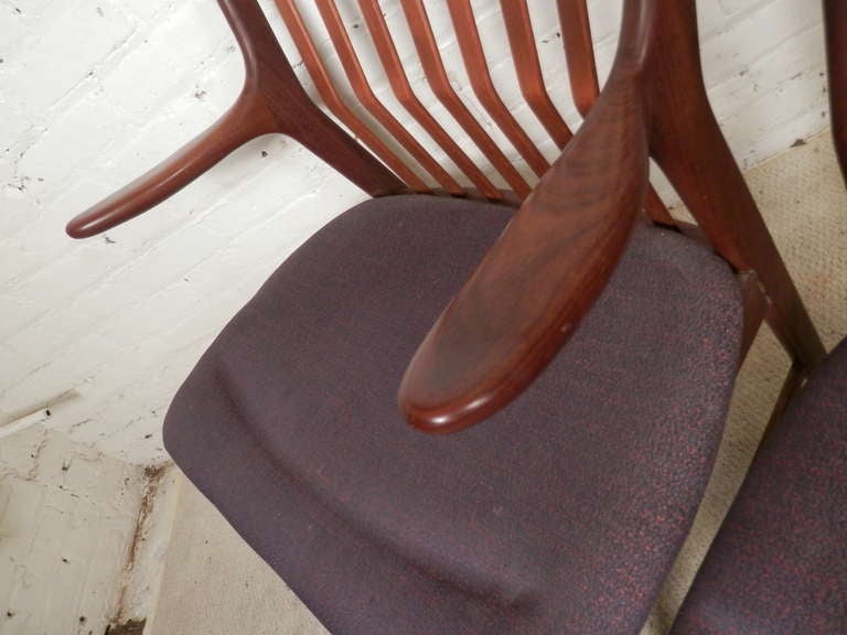 Set of Four Vintage Danish Moreddi Stamped Teak Chairs 1