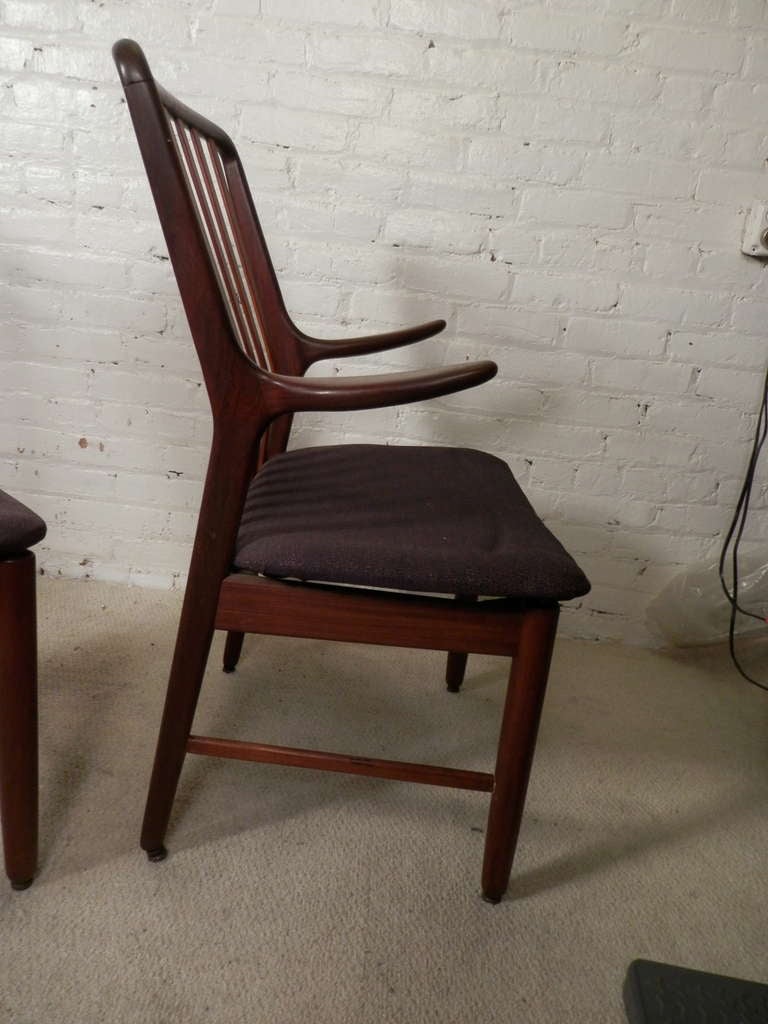 Set of Four Vintage Danish Moreddi Stamped Teak Chairs 3