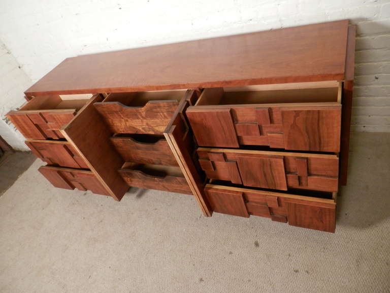 Mid-Century Modern Terrific Mid-Century Brutalist Dresser By Lane