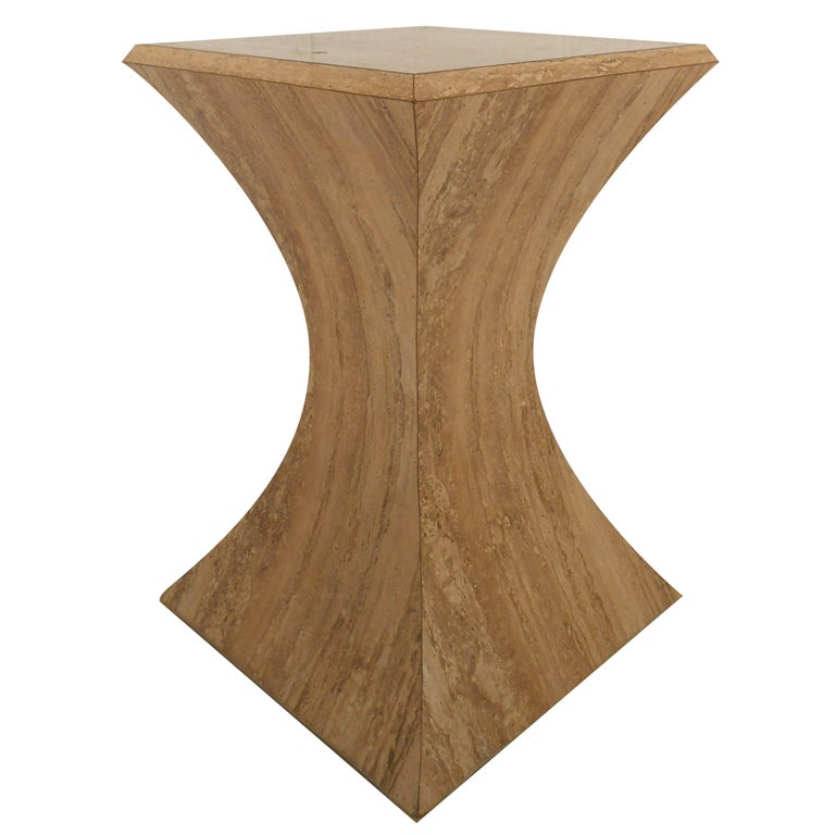 MidCentury Modern Faux Stone Pedestal Table at 1stDibs