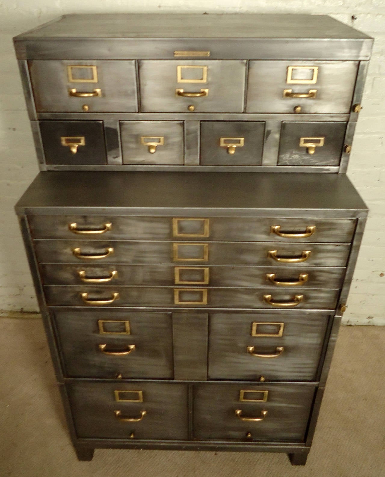 Five-Stack Industrial File Cabinet by Library Bureau SoleMakers In Distressed Condition In Brooklyn, NY