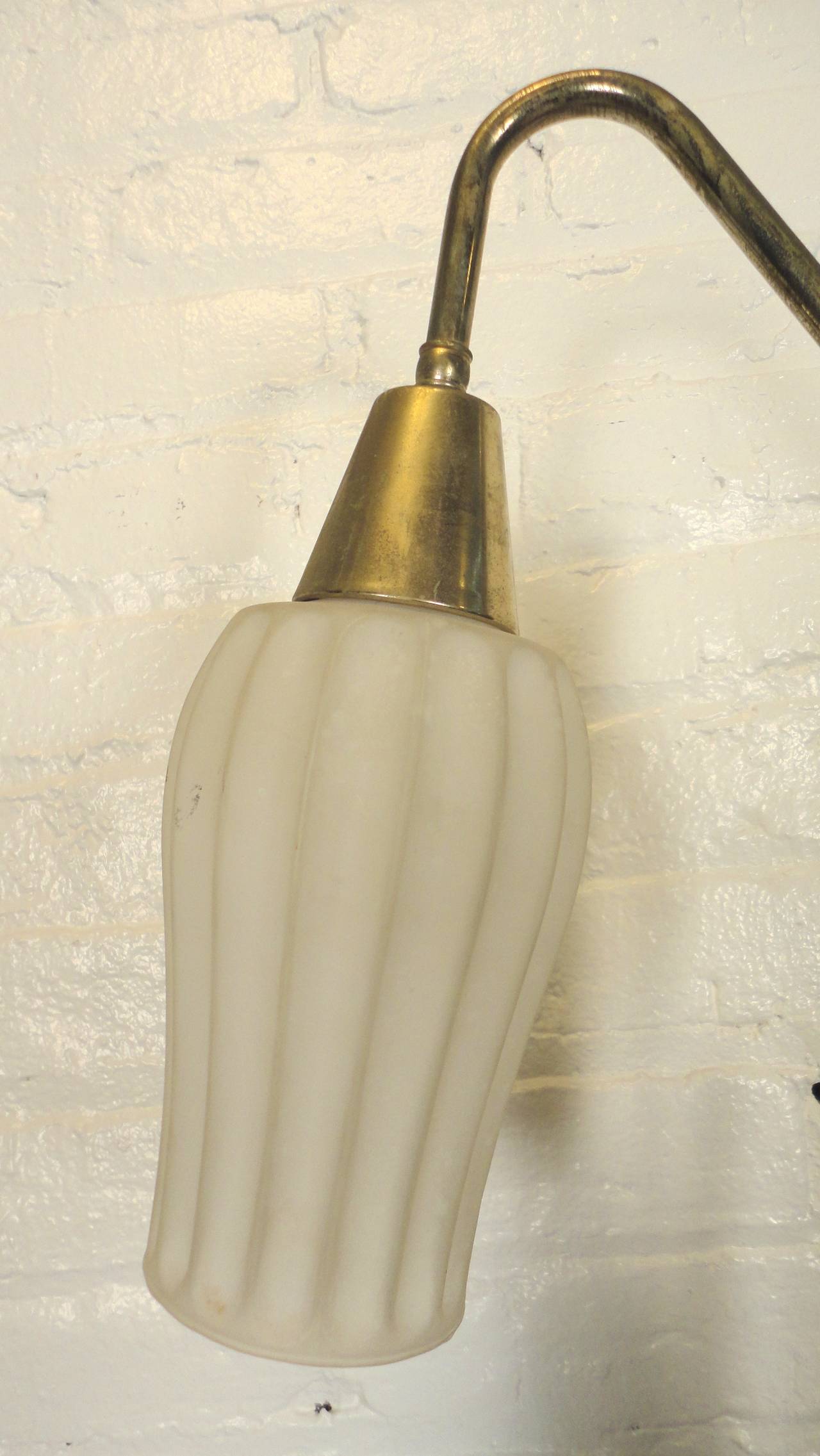 Mid-20th Century Decorative Mid Century Lamp with Walnut Accents
