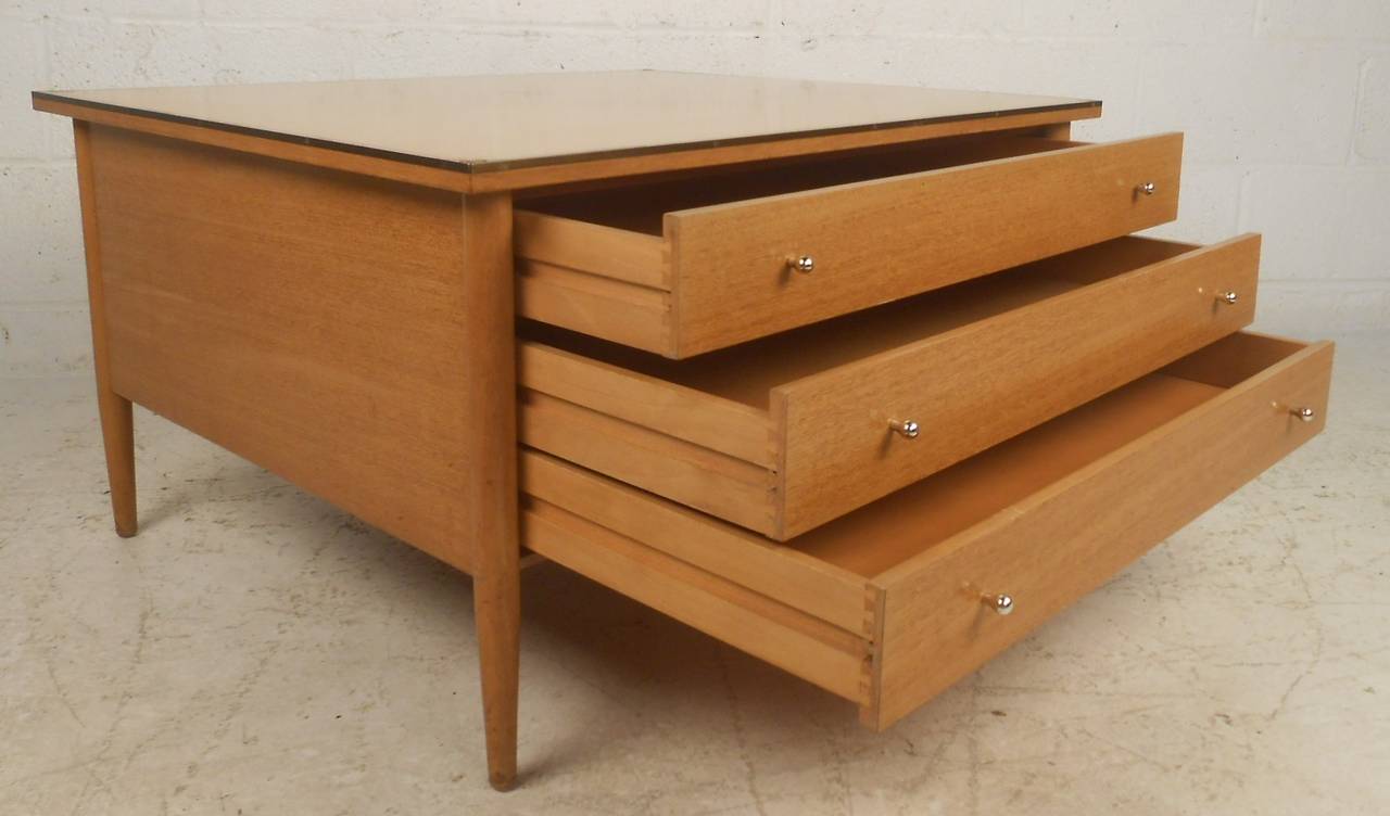 Mid-Century Modern Paul McCobb Three-Drawer Occasional Table from The Connoisseur Collection