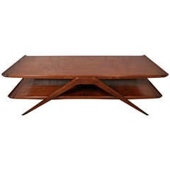 Distinct Double Tier Table w/ Flaired Edges