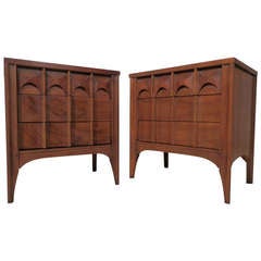 Impressive Walnut And Rosewood Nightstands by Kent Coffey