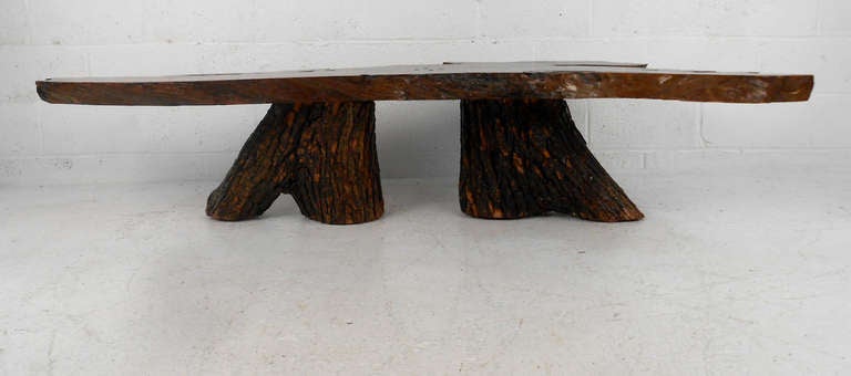 American Rustic Tree Trunk Cocktail Table