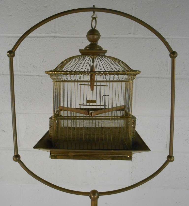 antique hendryx brass bird cage