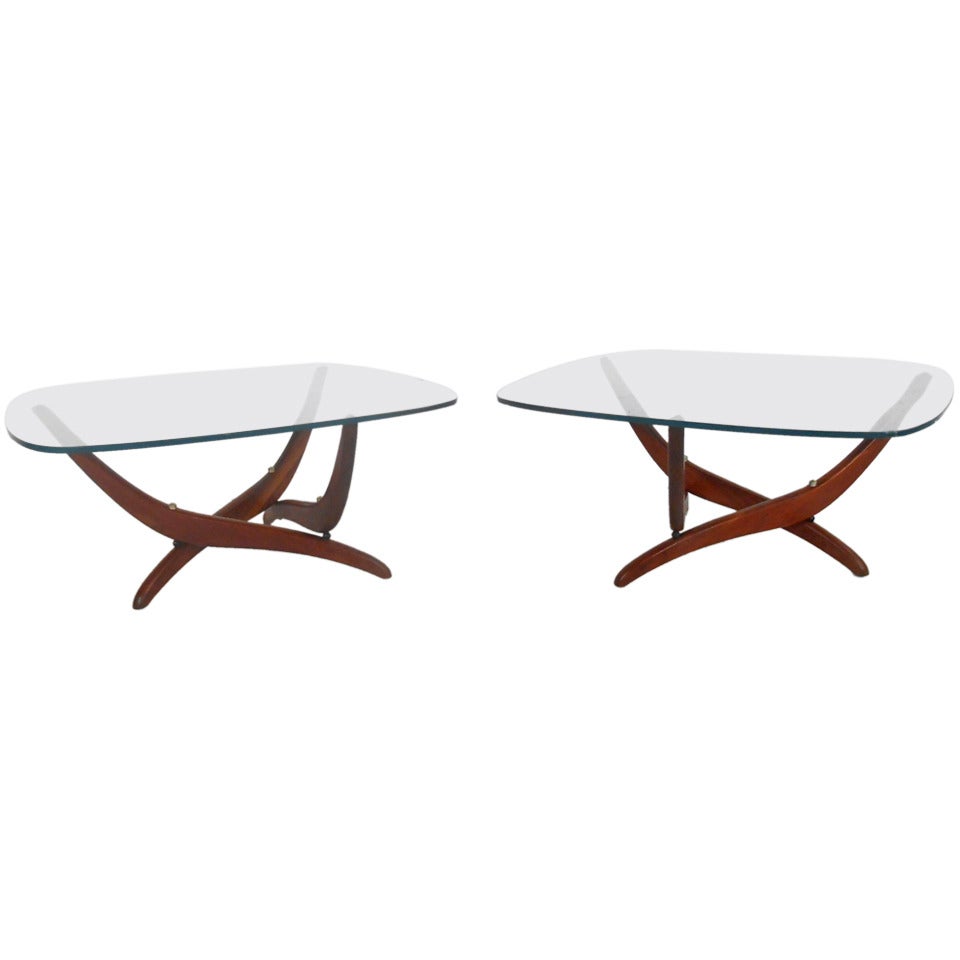 Pair of Midcentury Sculptural End Tables by Forest Wilson For Sale
