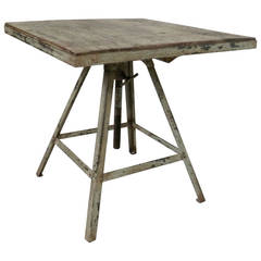 Industrial Adjustable Table with Rustic Finish